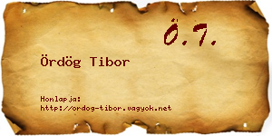 Ördög Tibor névjegykártya